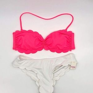 NEW PINK by Victoria Secret Neon White Bikini Bathing Suit